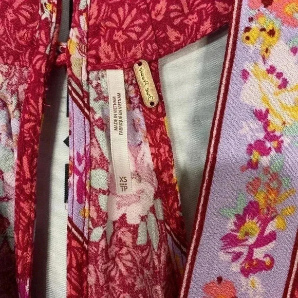 NWOT Free People - Dream Darlin Printed Women's Tank Top in Raspberry - Picture 4 of 6